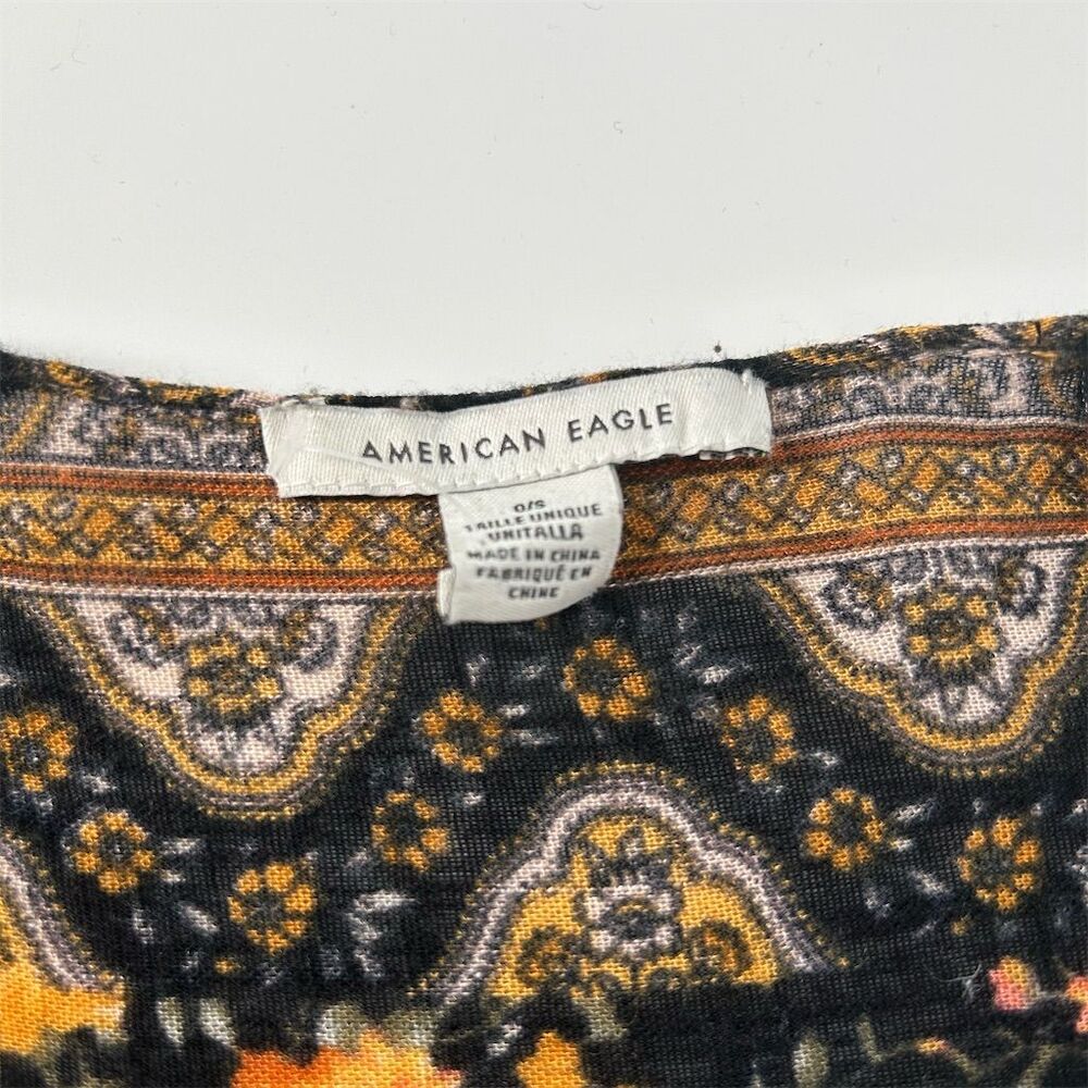 American Eagle Outfitters Black and Orange Patterned Cardigan - Picture 8 of 9